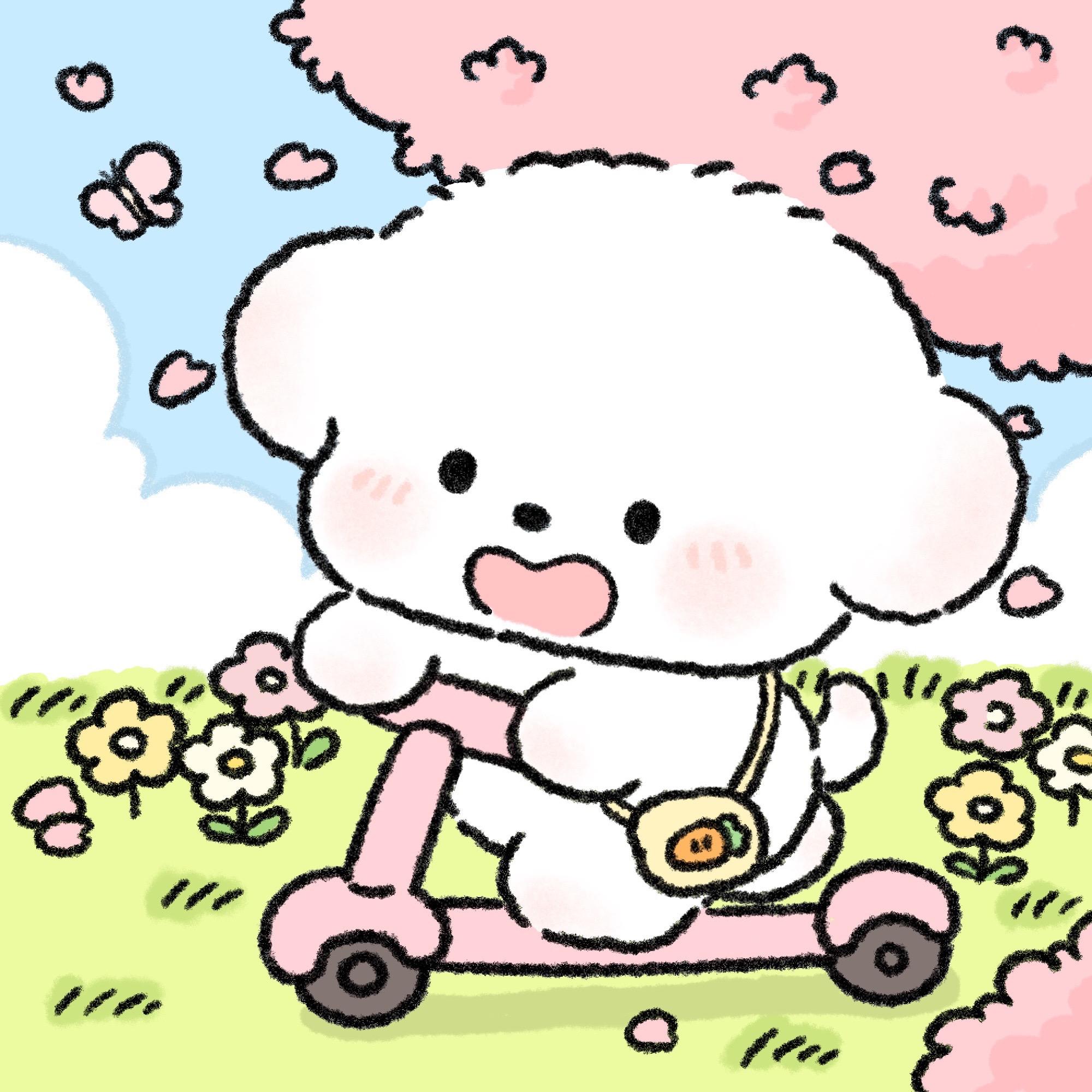 春日情侣头像。我要和你去闻闻新鲜的春天！～