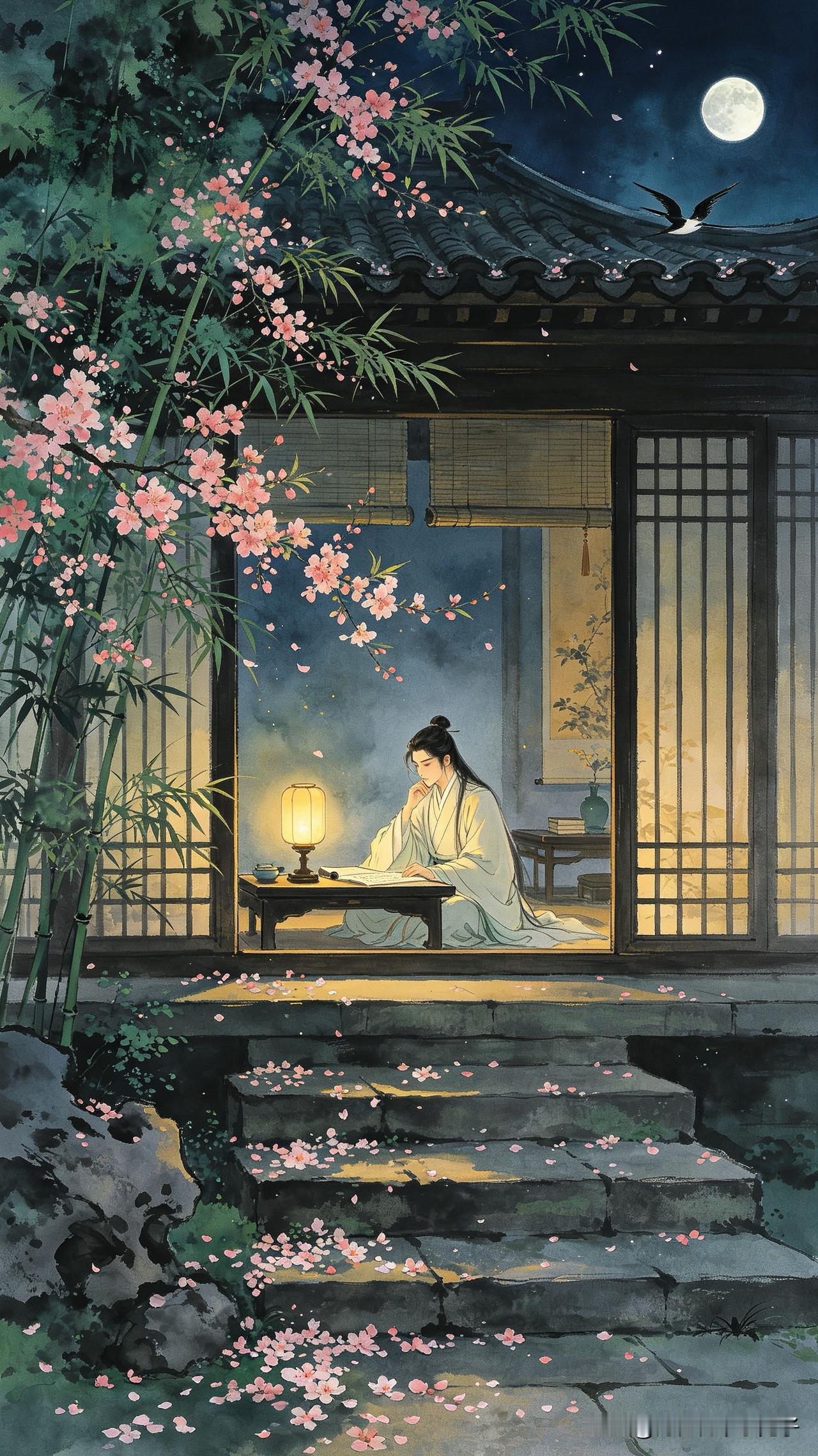 灯花落尽夜初更，
砚冷香消句未成。
恐写相思添旧恨，
         
………