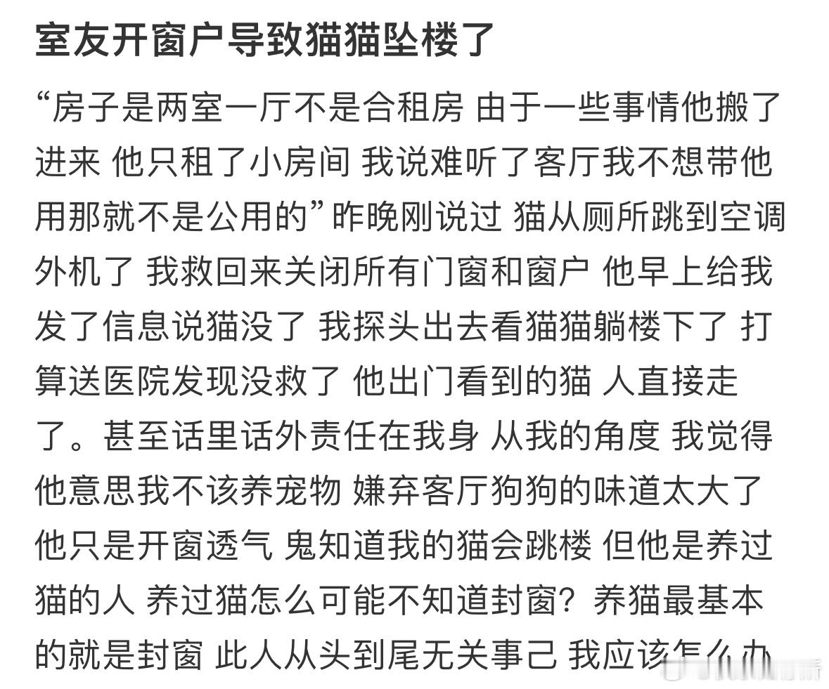 室友开窗户导致猫猫坠楼了[哆啦A梦害怕] ​​​