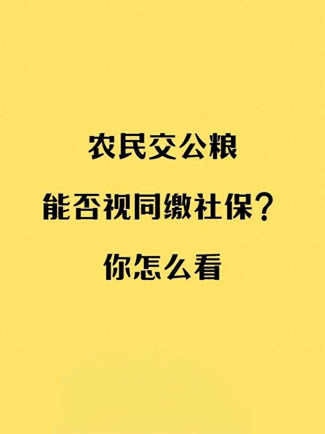 农民交公粮，能不能视同缴纳社保？聊聊大家最关心的这件事