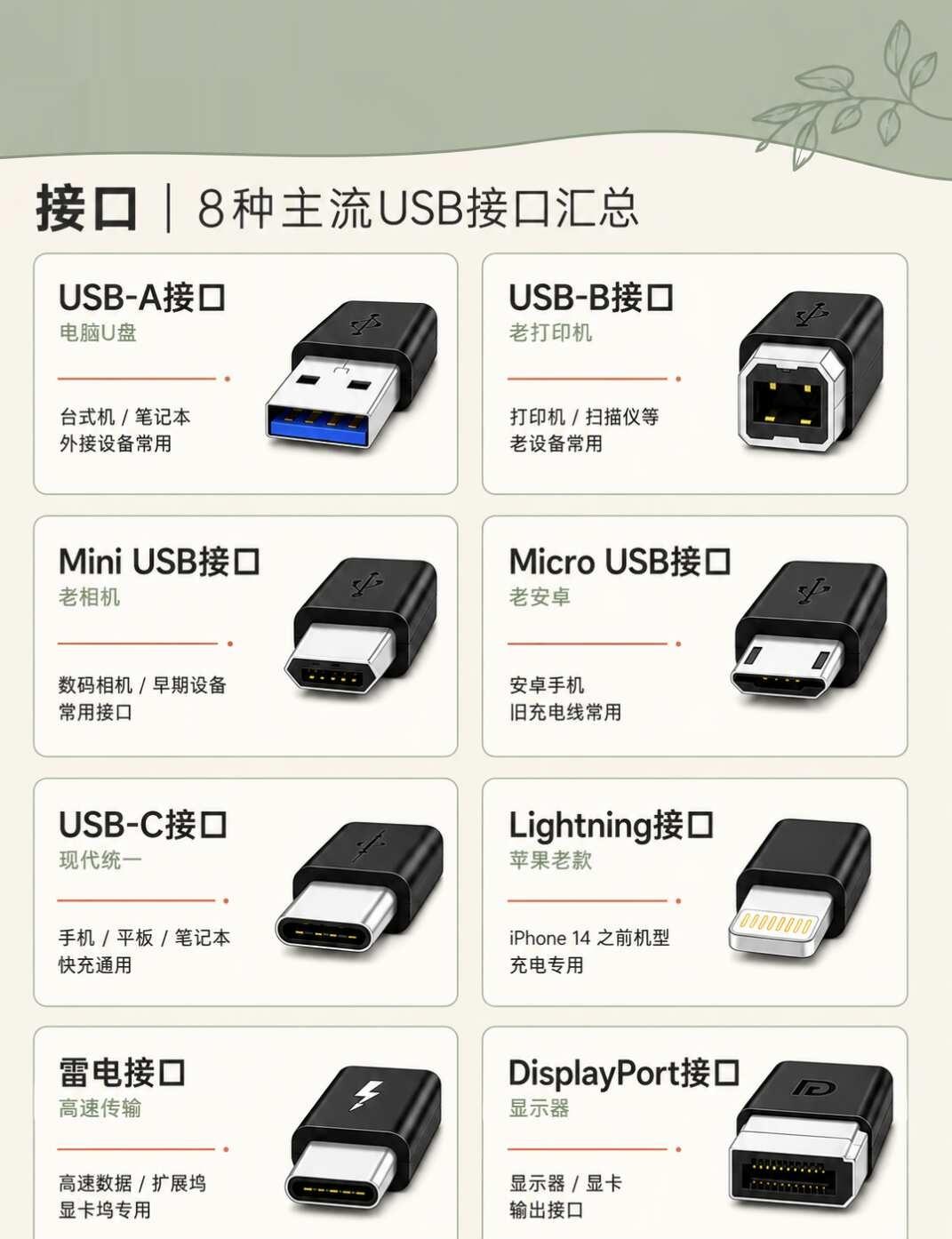 8种常见电脑接口，一篇帮你认全💻
刚接触电脑时，各种接口是不是看得一头雾水？