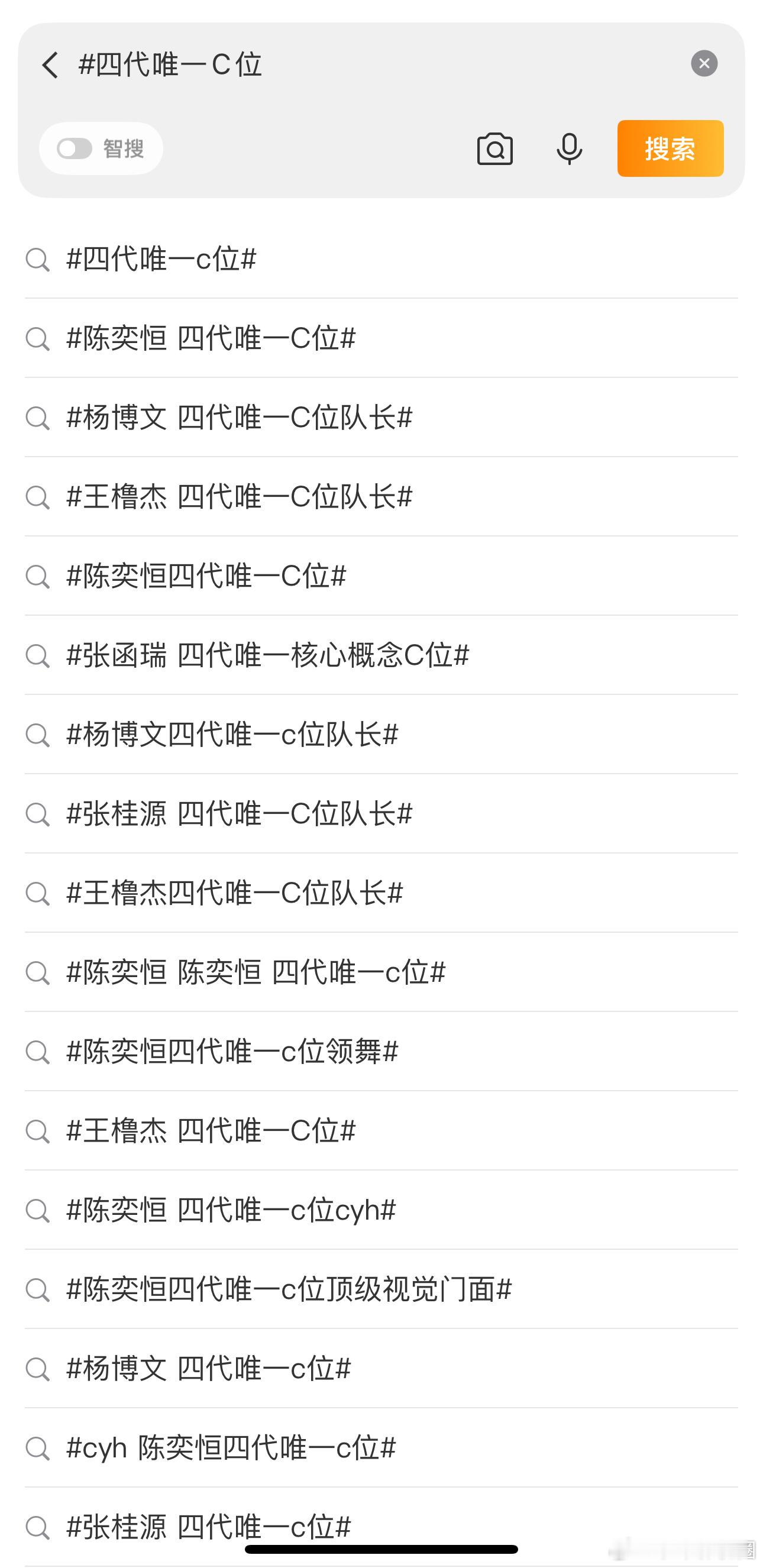 “四代唯一C位”话题关联：王橹杰 杨博文 张桂源 陈奕恒 张函瑞 