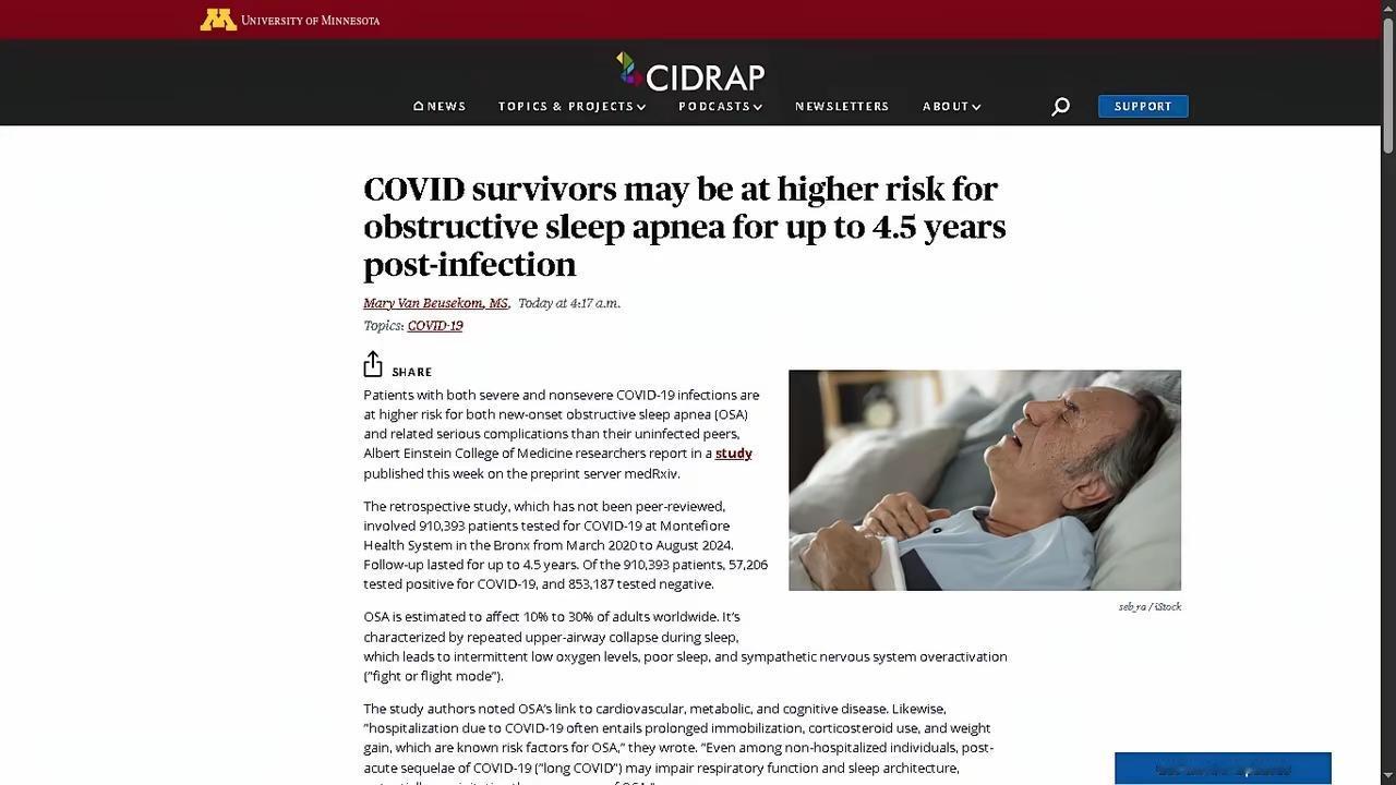 一项尚未经过同行评审的研究发现，COVID-19感染者（无论病情轻重）在感染后长