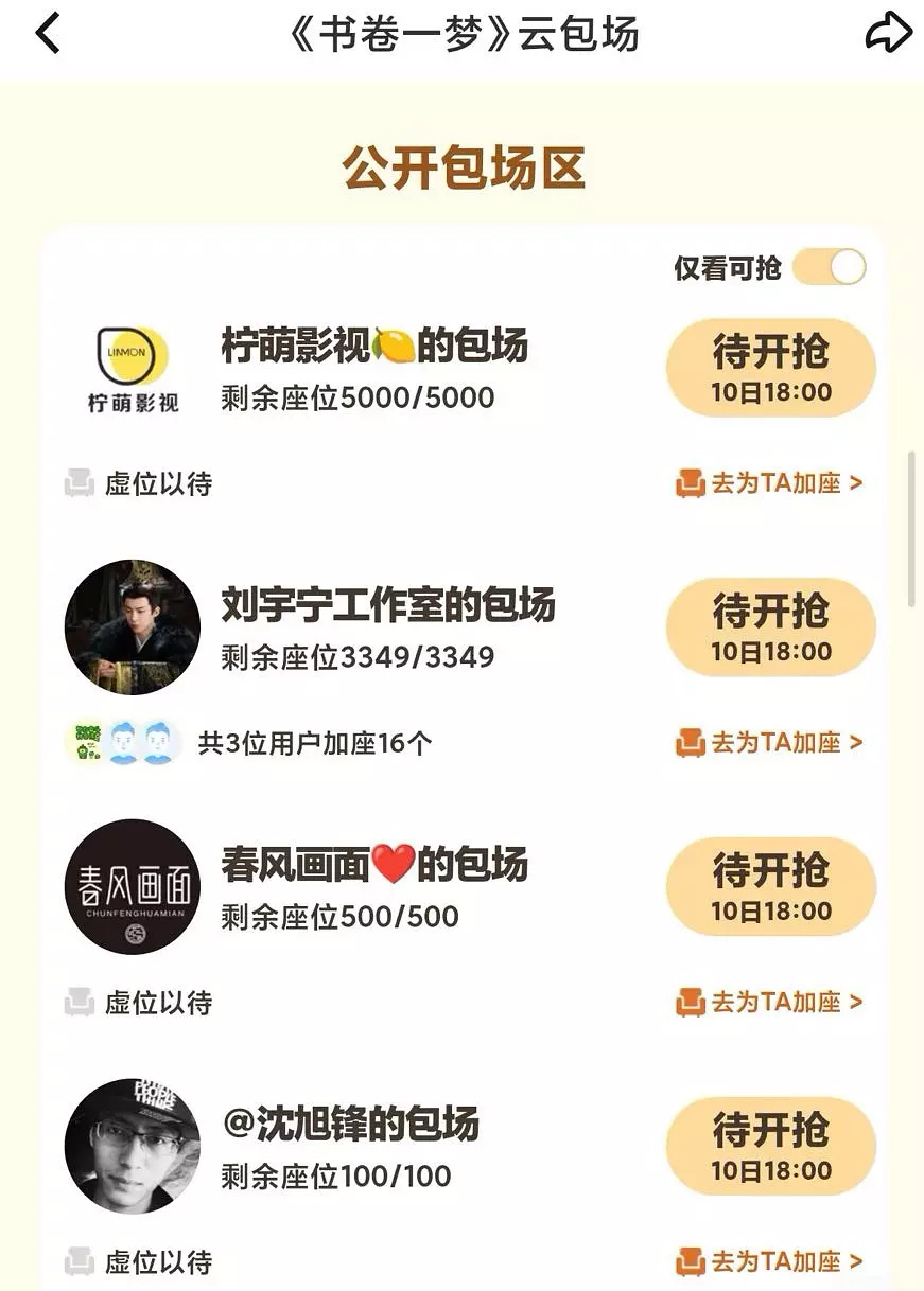 《书卷一梦》这个没太看明白，都超点了为啥还云包场，不是给后面的电视剧送vip吗？