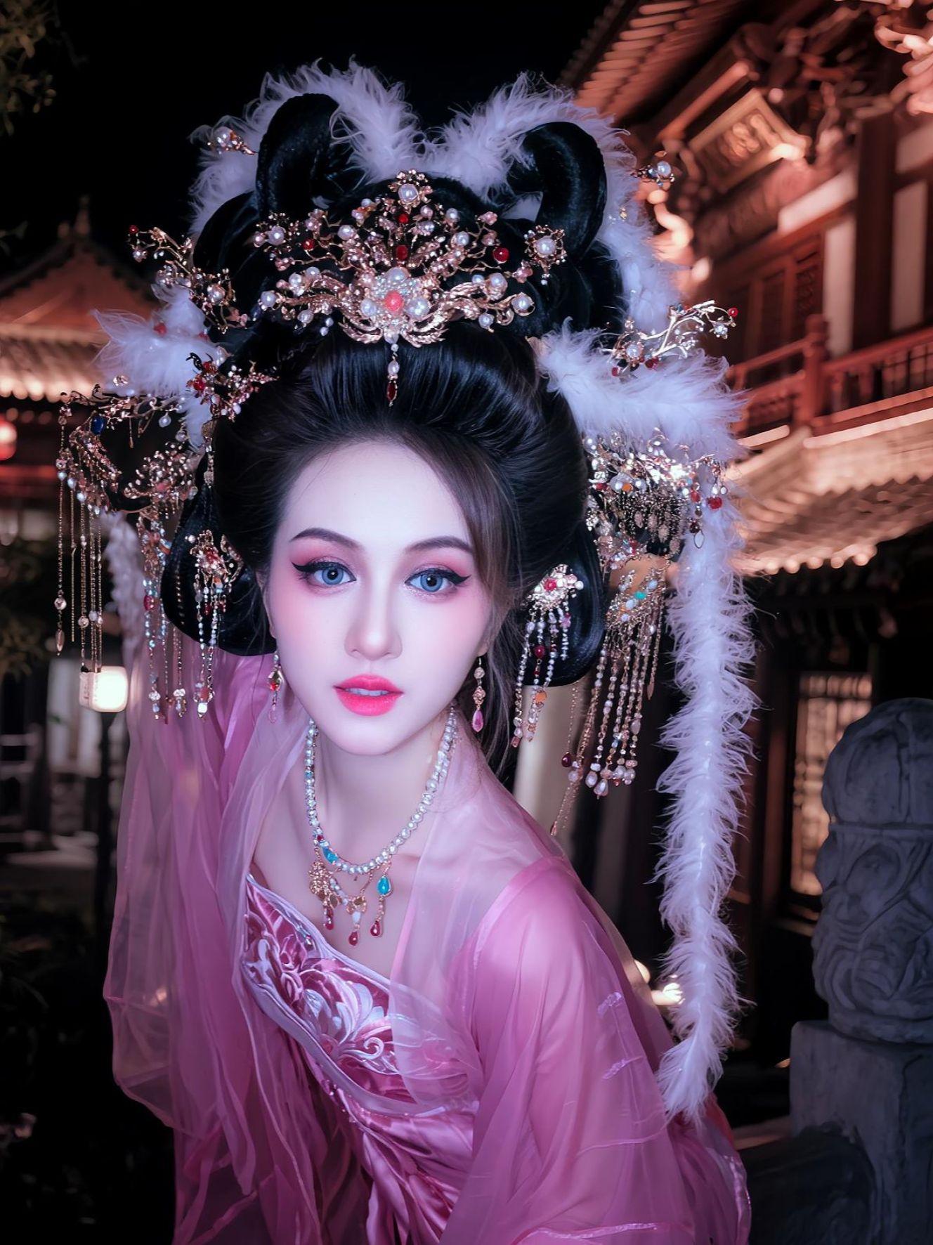 AI古风美人写真  古典混血