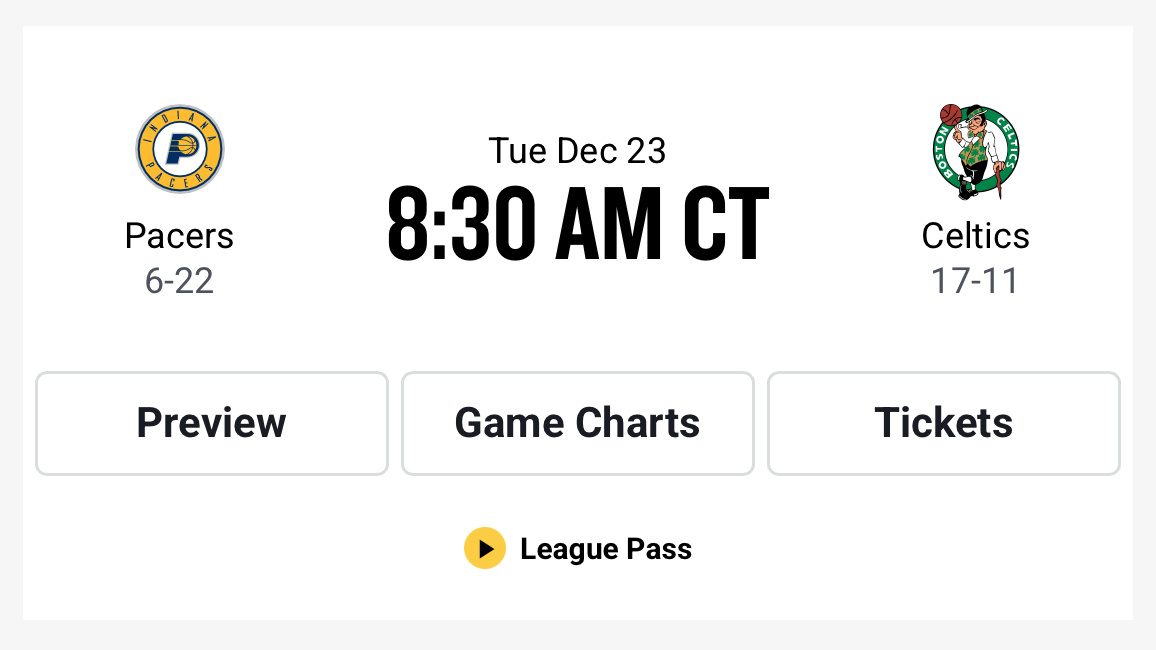 凯尔特人国度 直播预告 : 明早08:30【 2025-26赛季 】 NBA常规