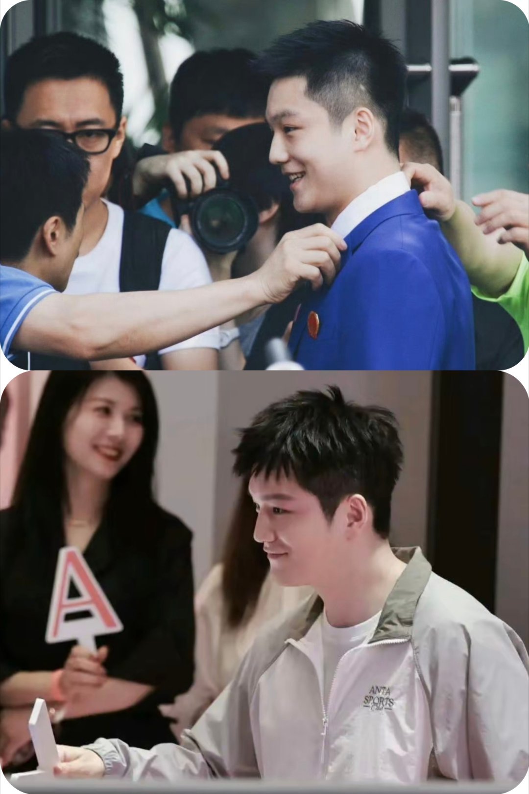 学了一个表达——俊挺（strikingly handsome）我用在了樊振东身上