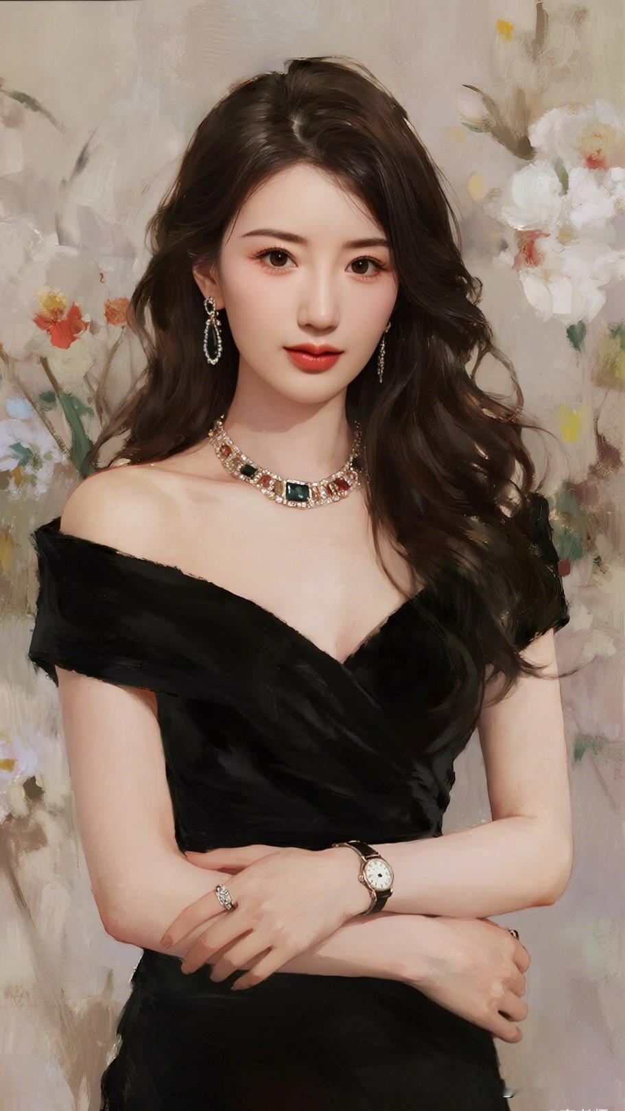 玉颜如花，岁月静好。分享时尚穿搭心得 优雅黑裙，闪耀珠宝，气质女神，美不胜收！