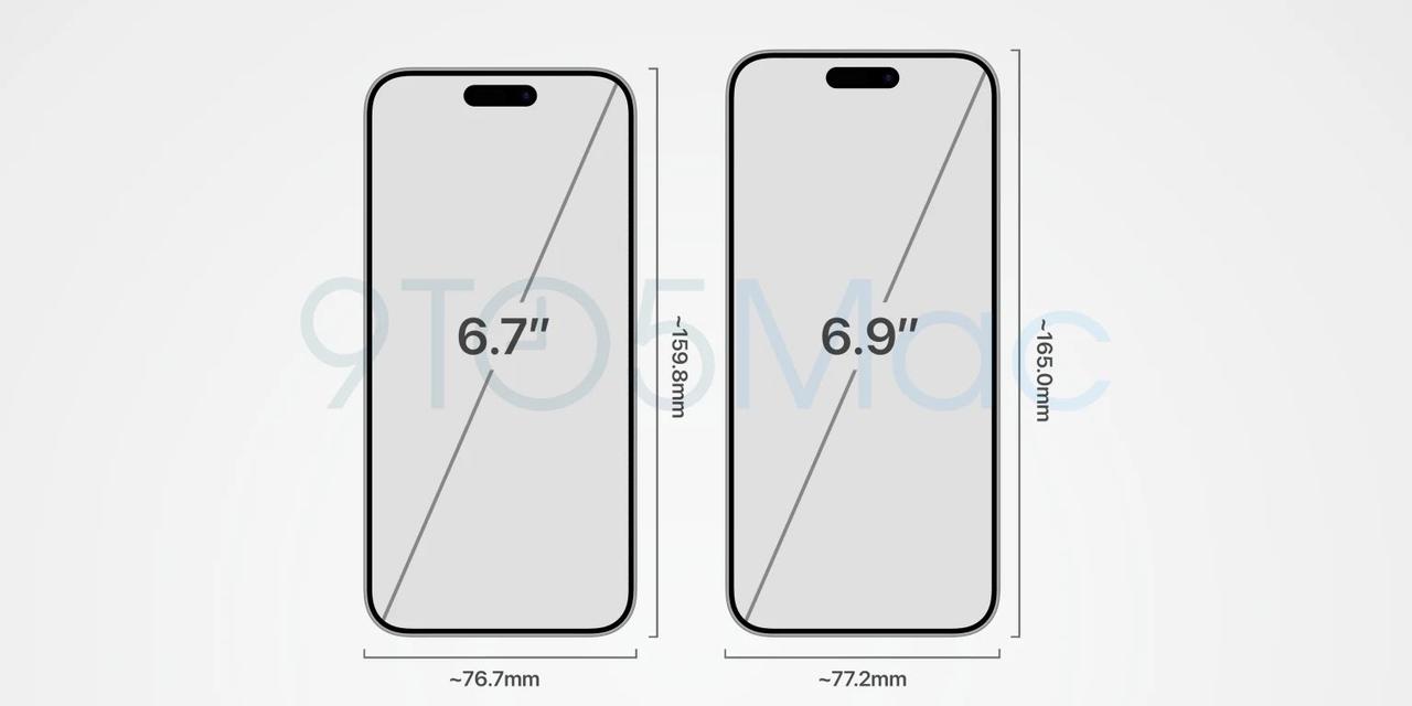 iPhone16ProMax和iPhone15ProMax对比，整体大了一圈，尤