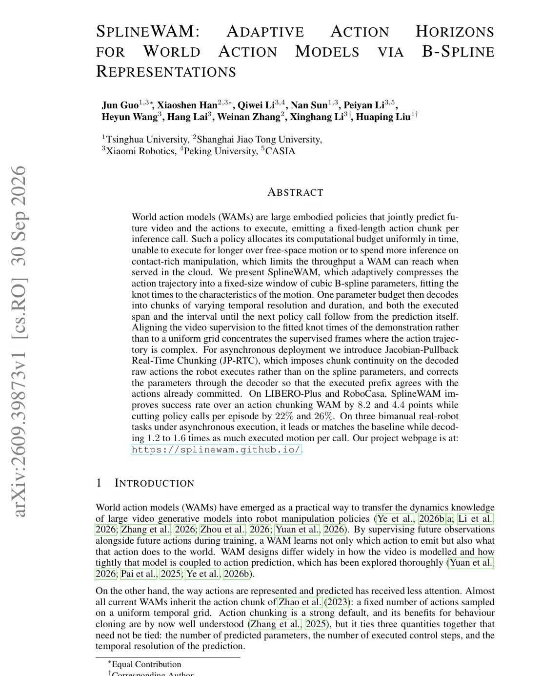 SplineWAM：让机器人按动作复杂度决定何时重新规划
	
arXiv：260