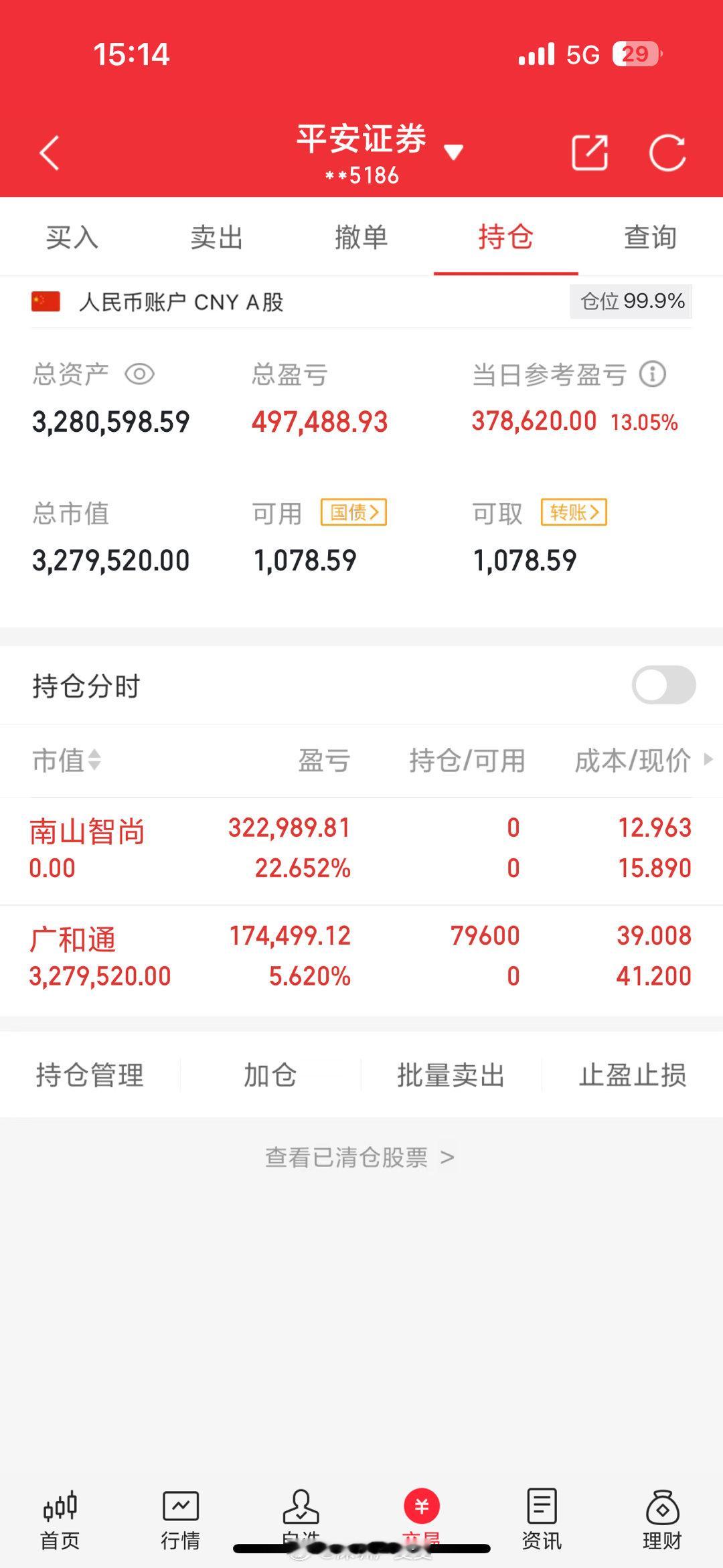 50万本金，目标一年做到500万，一年翻10倍（第66天）今日卖*：南山*尚  