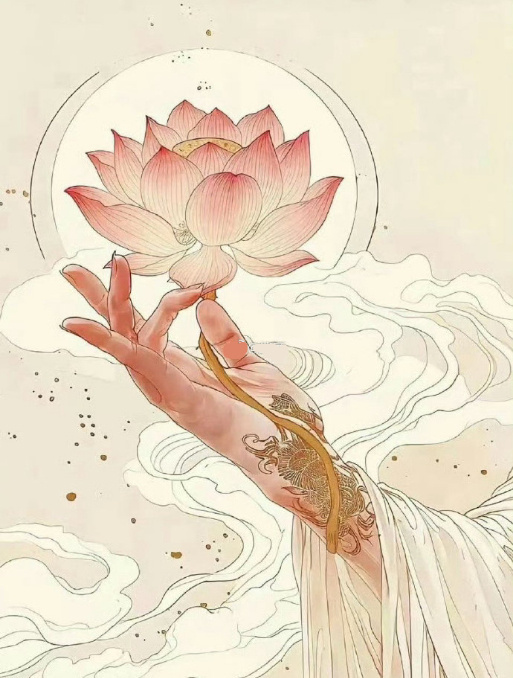 佛手举莲花，见者好运。 ​​​