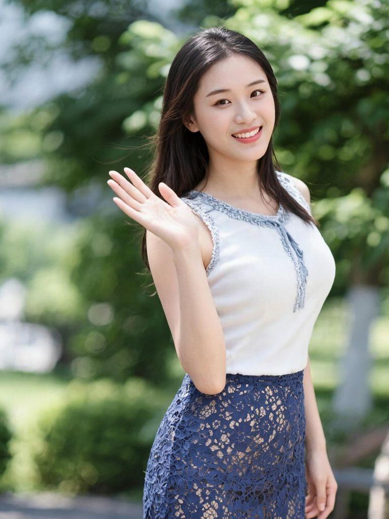 阳光洒在裙摆上，微风轻拂发梢，招手的瞬间，仿佛时间都慢了下来。生活就是需要这样的