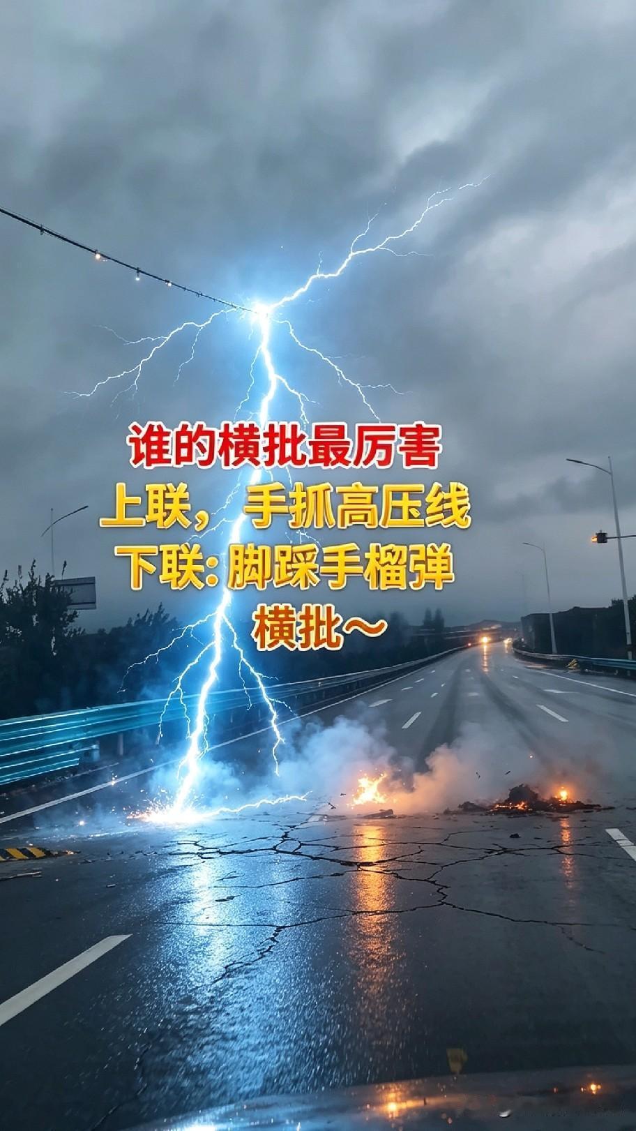 敢接这副对联的都是高手！上联手抓高压线，下联脚踩手榴弹，考考大家，什么横批配得上
