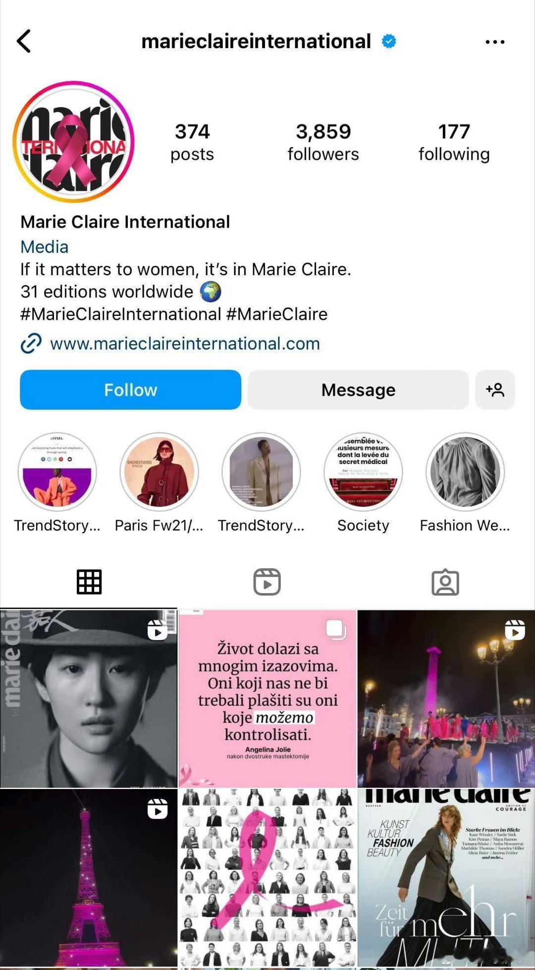 嘉人ins官方发了刘亦菲12张嘉人封面 ​​​