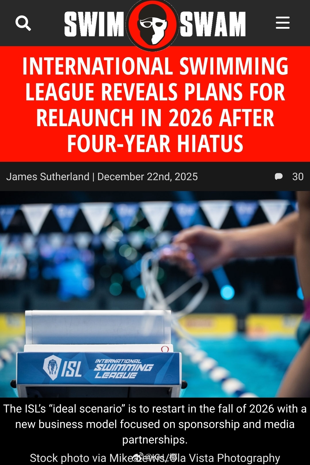 ISL计划于明年秋季复活，最晚2027年！计划重新启动时恢复七站比赛的赛制，比赛