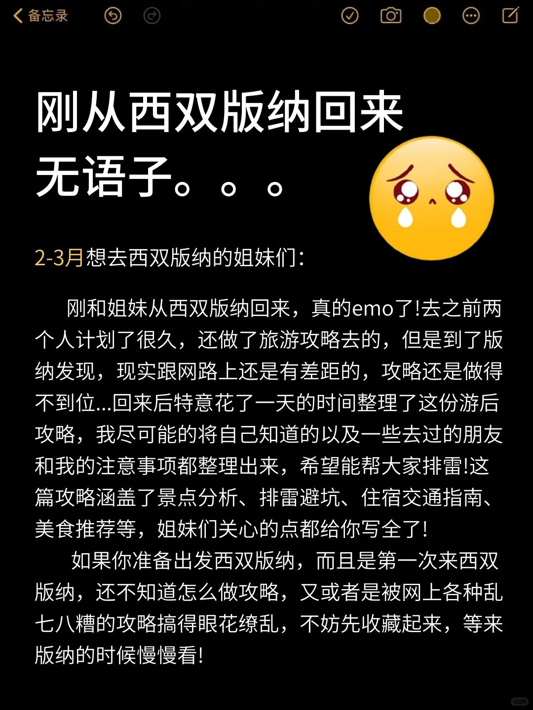 3月来西双版纳的姐妹👭认真看完✔️放心码住
