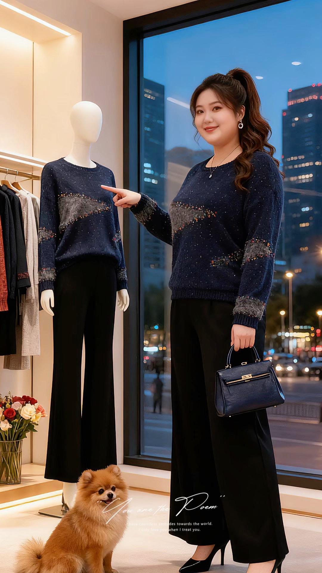 大码女装搭配  针织衫针织衫穿搭技巧轻松摆脱路人感 保暖又好看 穿搭这块我很听劝