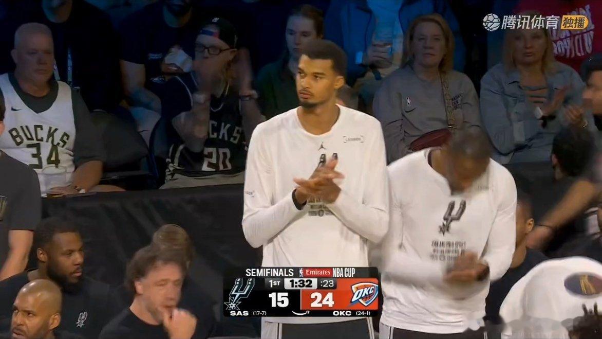 什么情况？文班亚马第一节并没有登场马刺vs雷霆