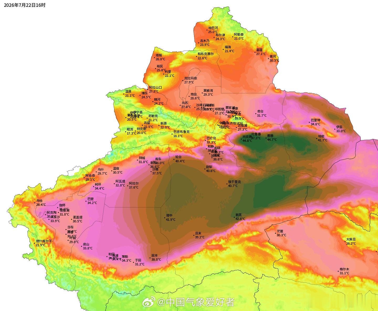 我还以为自己看错了：吐鲁番 47.3℃。又确认了一遍，没错。这温度，鸡蛋掉地上估