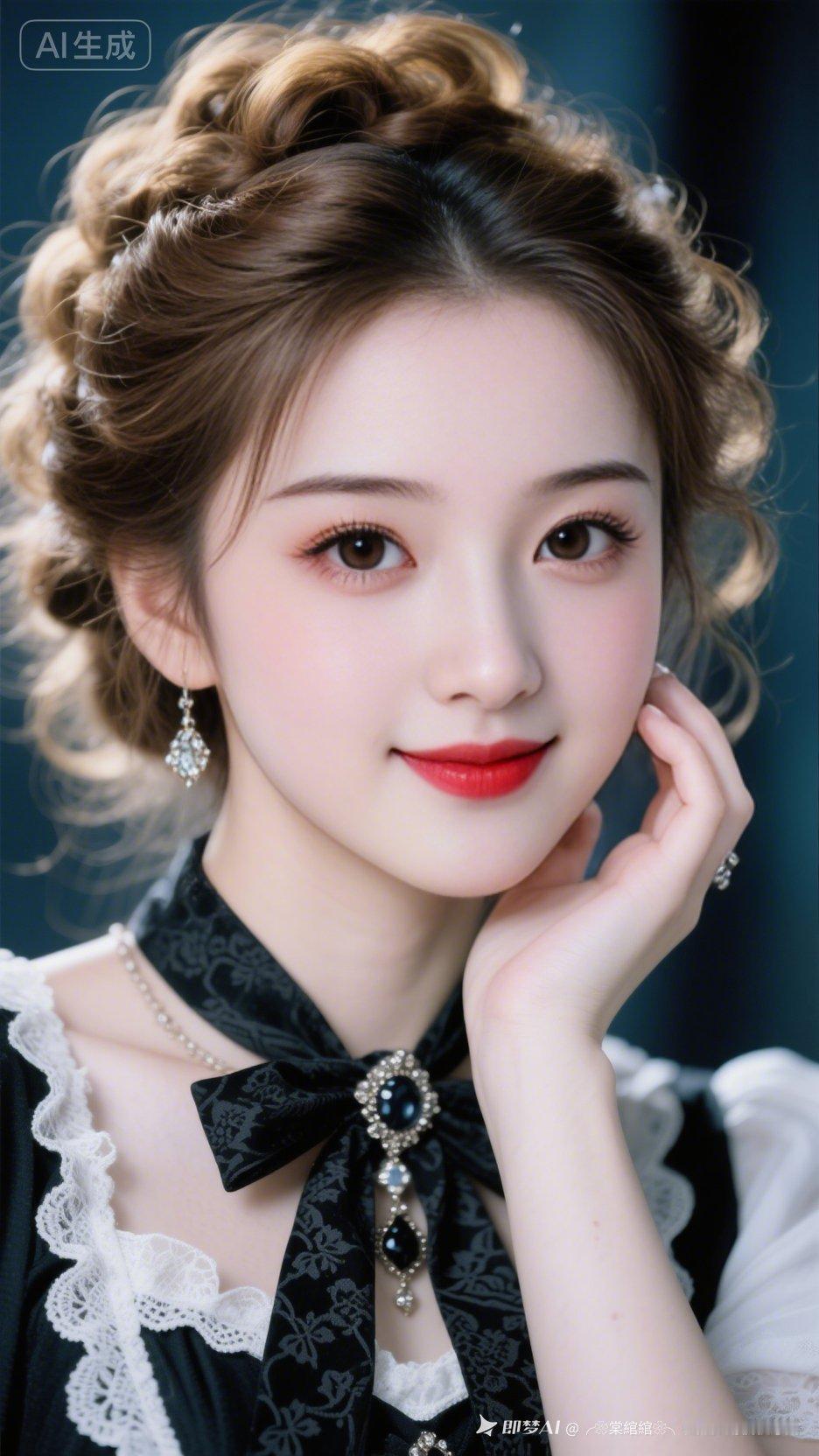 优雅复古风，精致妆容与复古发饰完美结合，尽显古典魅力。