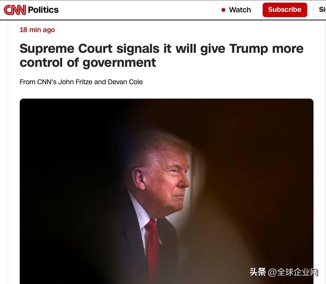 美國最高法院釋放信號：將授予川普對政府更大的控制權

最高法院的多數大法官似乎傾