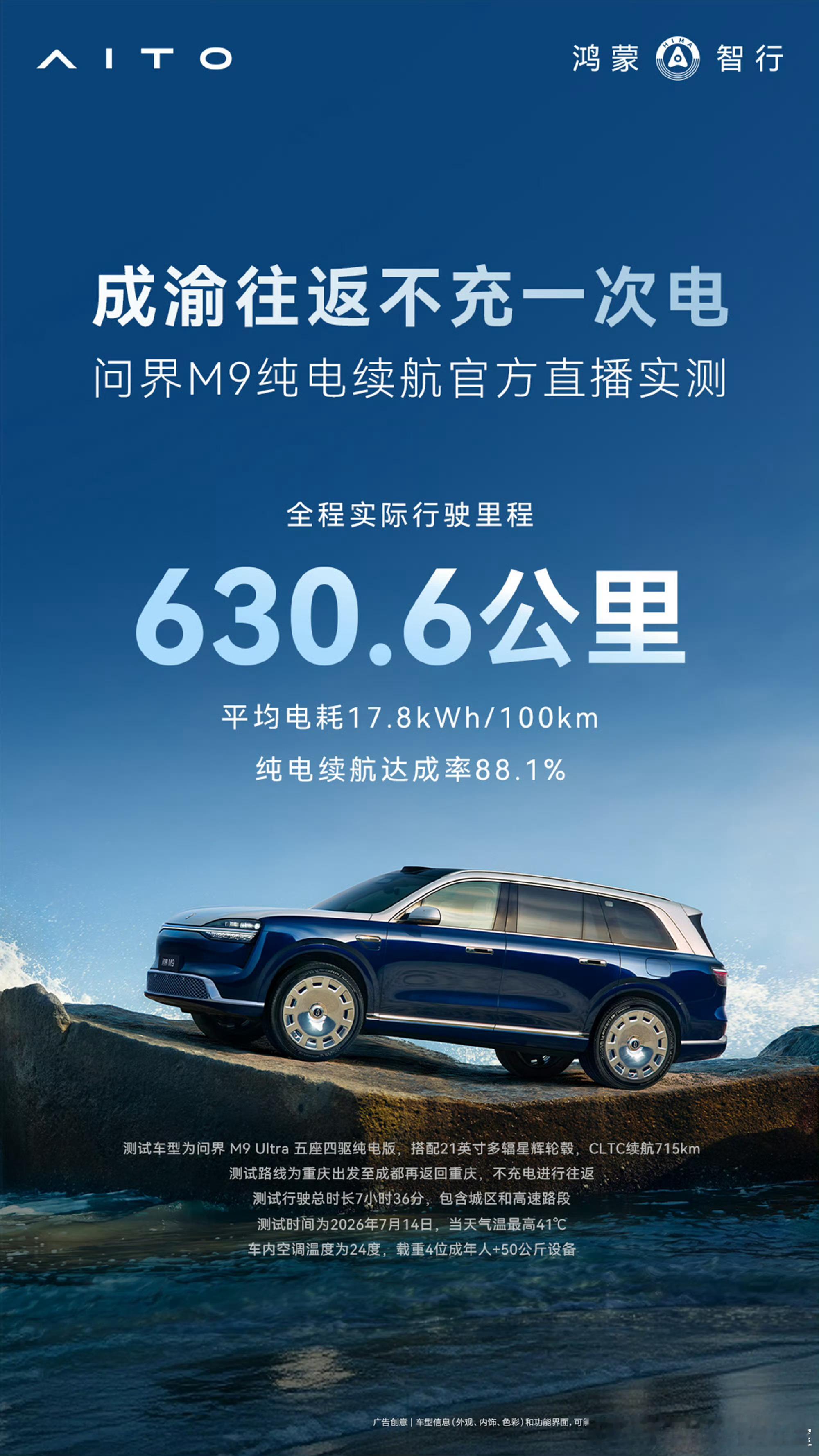 为啥要有组织有目的黑问界M9纯电成渝往返直播续航达成率！其实目的很简单这么大一个