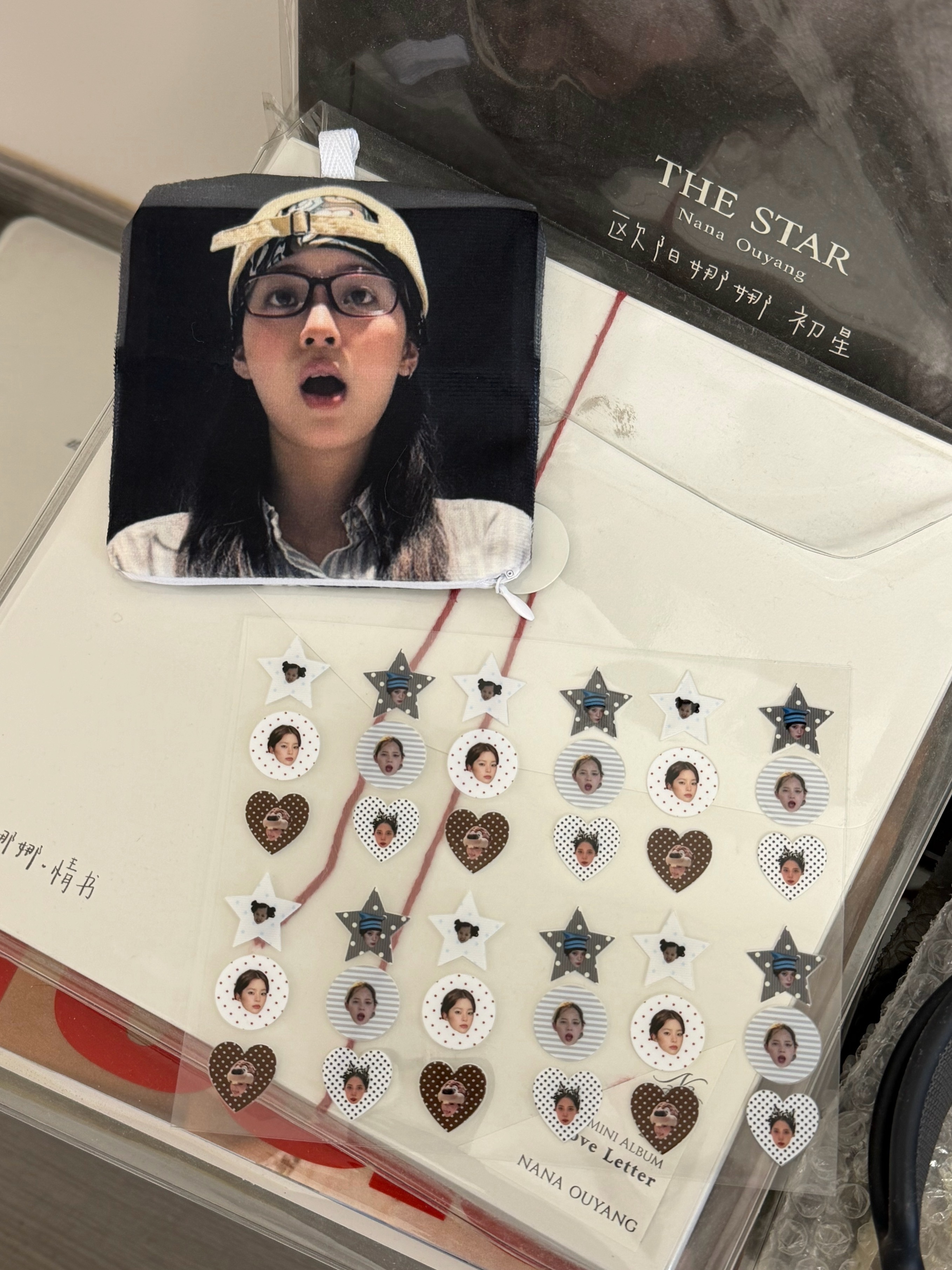 欧阳娜娜成都嘉年华演唱会物料互换♡🥹☺️是一个抽纸袋和自制贴纸 嘿嘿抽纸袋没设