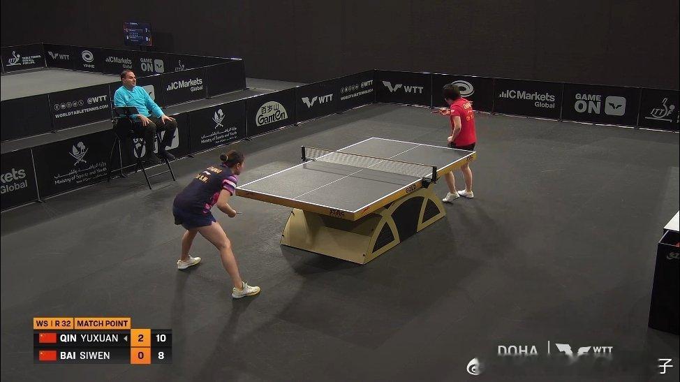 覃予萱3比0白思文（7，9，8）晋级2026WTT多哈支线赛女单十六强下一轮：覃