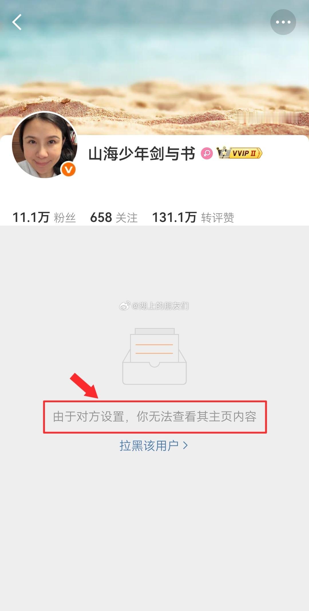 得！！又被陈岚的小号拉黑了…