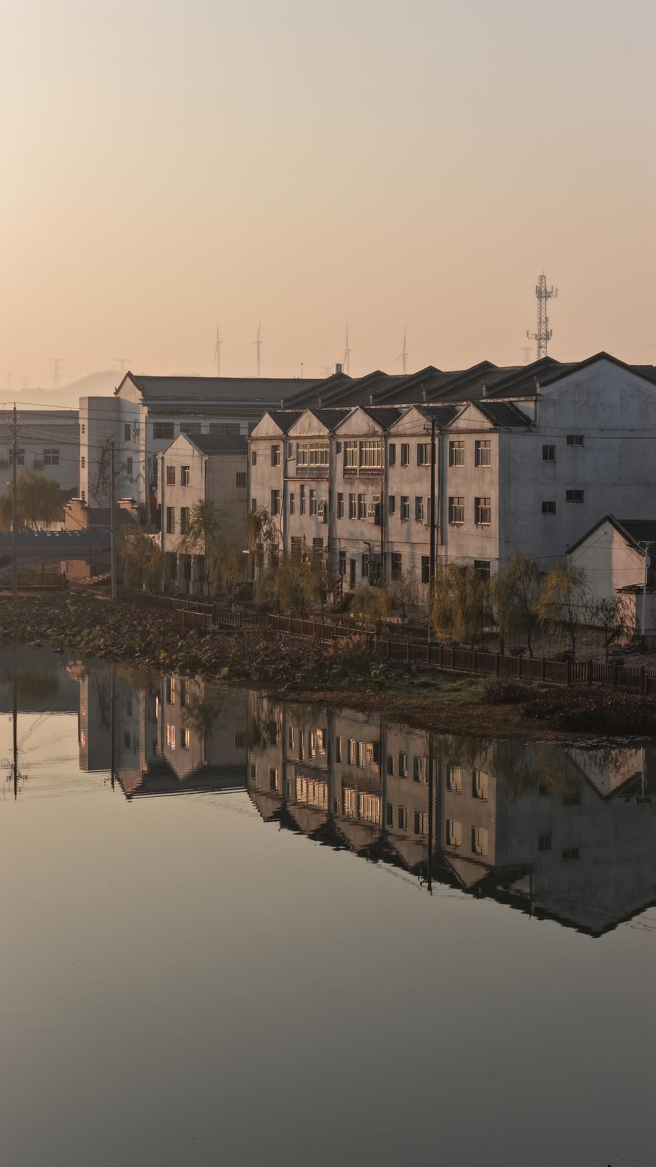 冬日的清晨，新洲旧街在一片宁静中迎来了它最迷人的时刻。薄雾如轻纱般笼罩着整个街区