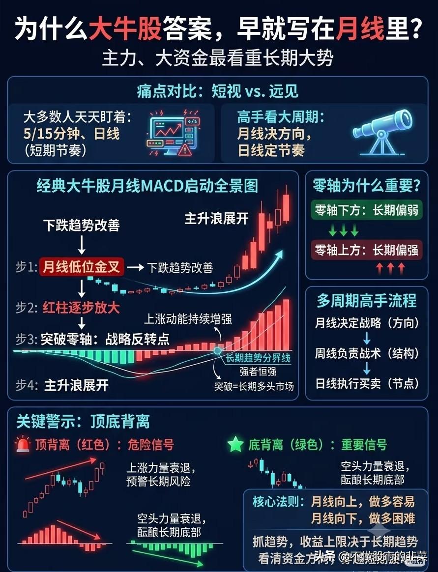 大牛股的密码藏在月线中：短线盯波动，高手看长周期
 
不少股民日复一日盯分时、刷