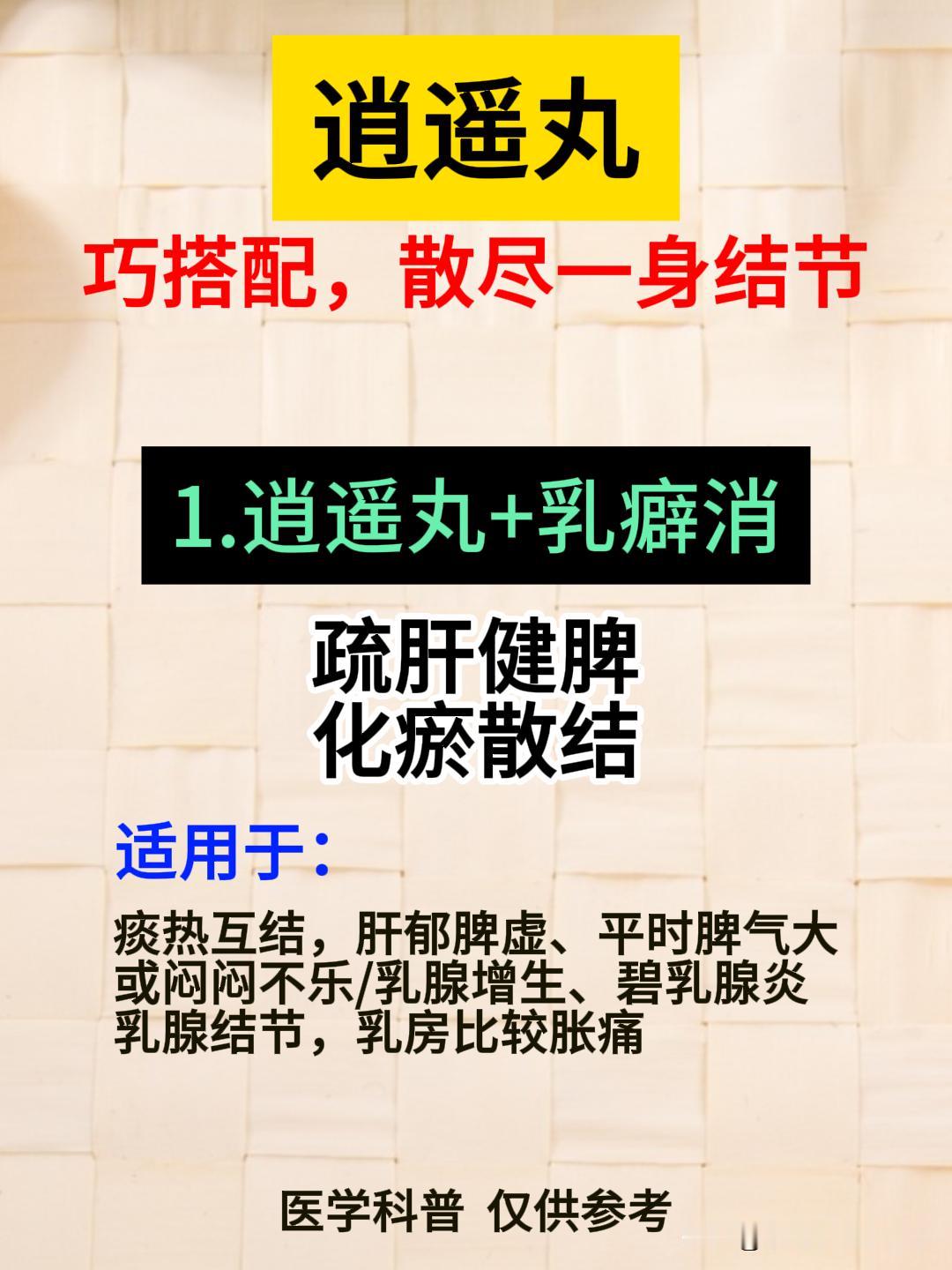 逍遥丸巧搭配，从头到脚散结节！[给力][给力][给力]