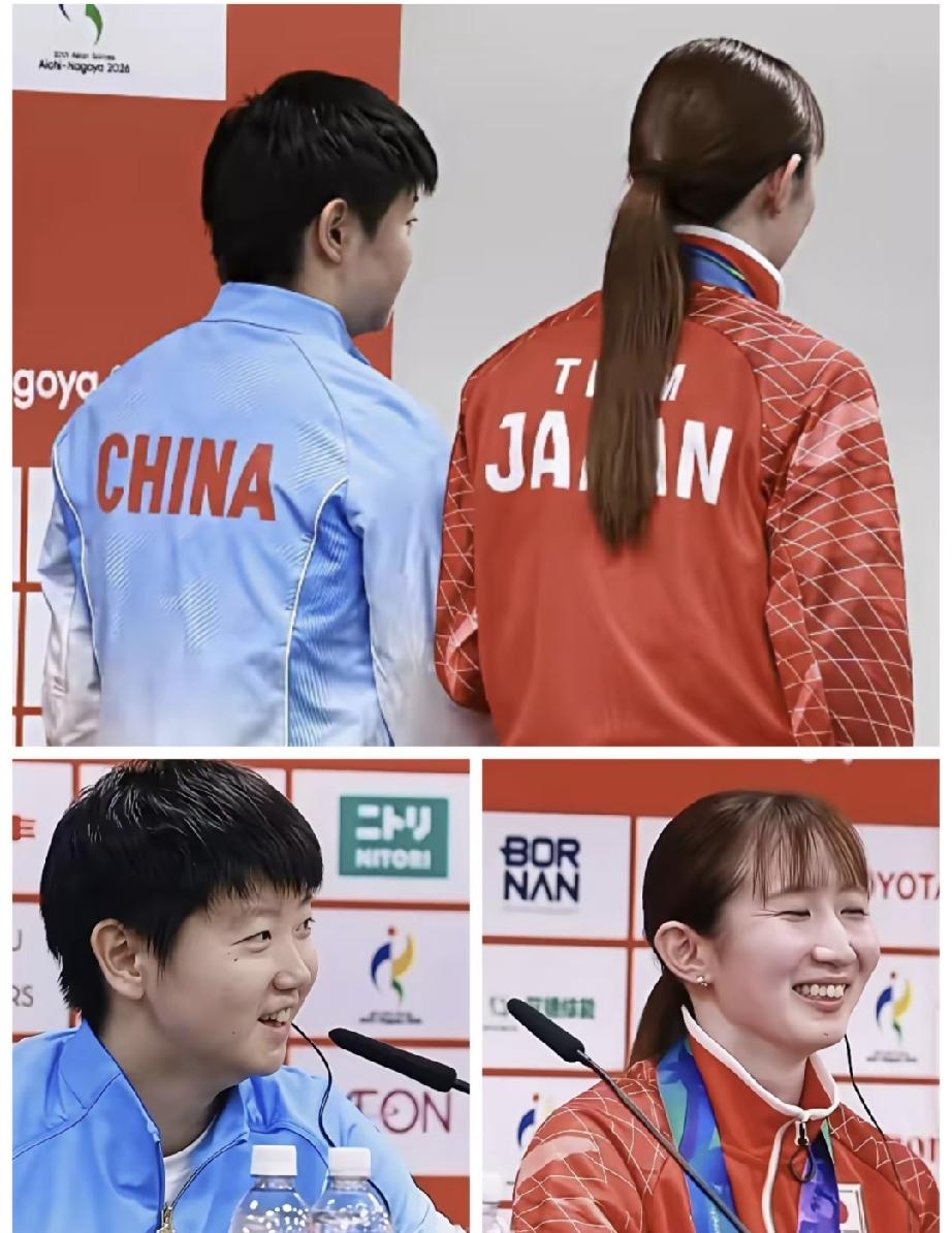 有莎莎的地方，外协都很开心。
看莎莎赛后采访，旁边坐着张本美和、早田希娜。当聊到