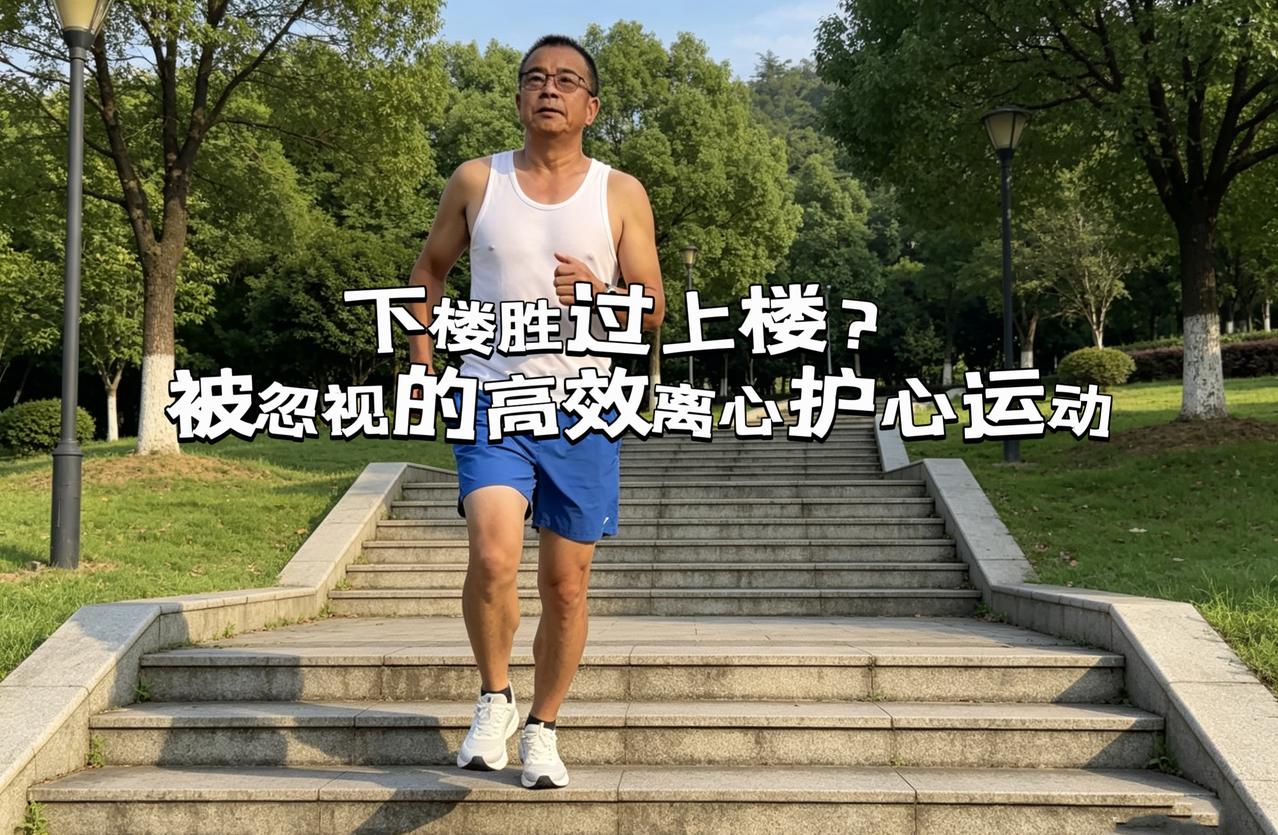 【下楼胜过上楼？被忽视的高效离心护心运动】长久以来，大众普遍认为爬楼梯是绝佳的健