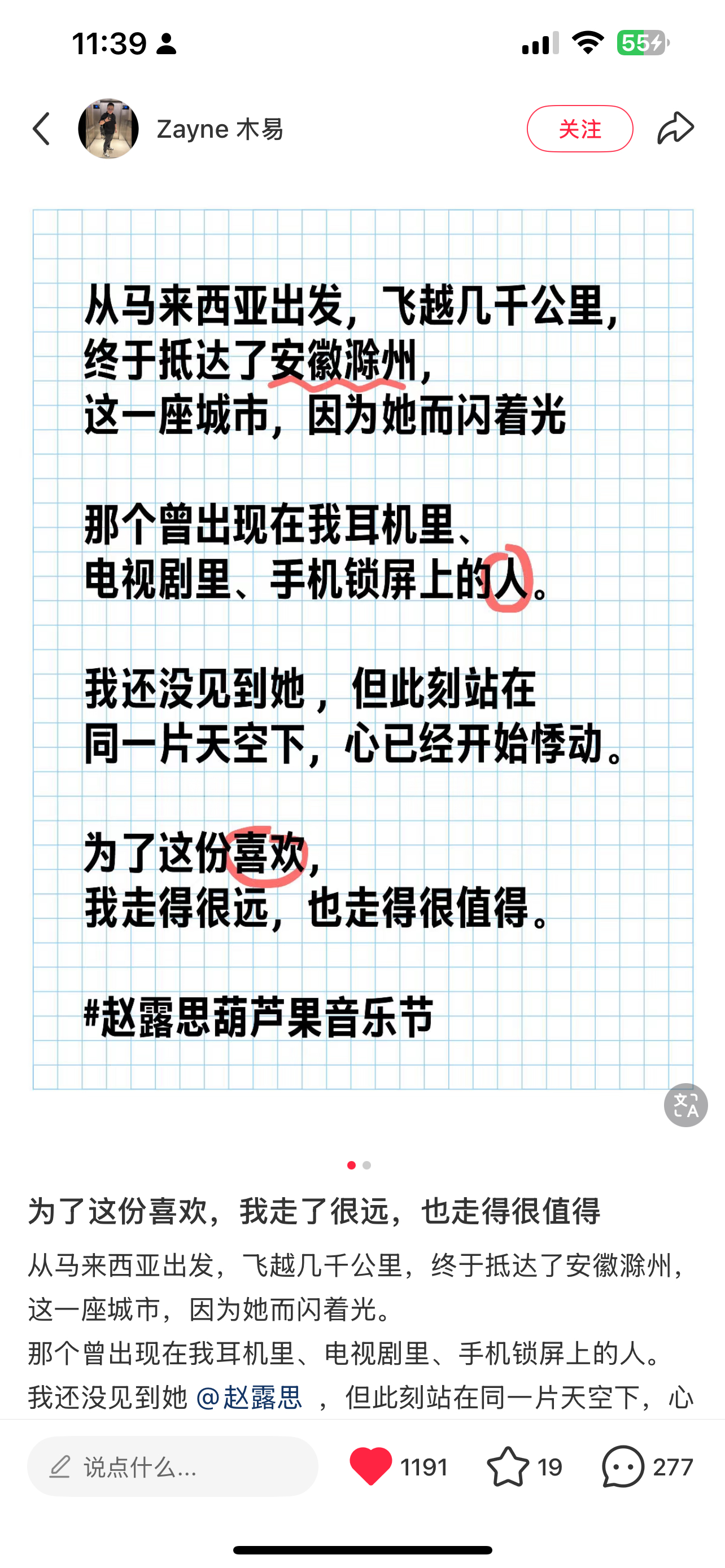 上一场有从墨尔本专门飞回来看露露的粉丝这一场有从马来西亚和越南飞过来的粉丝果然爱