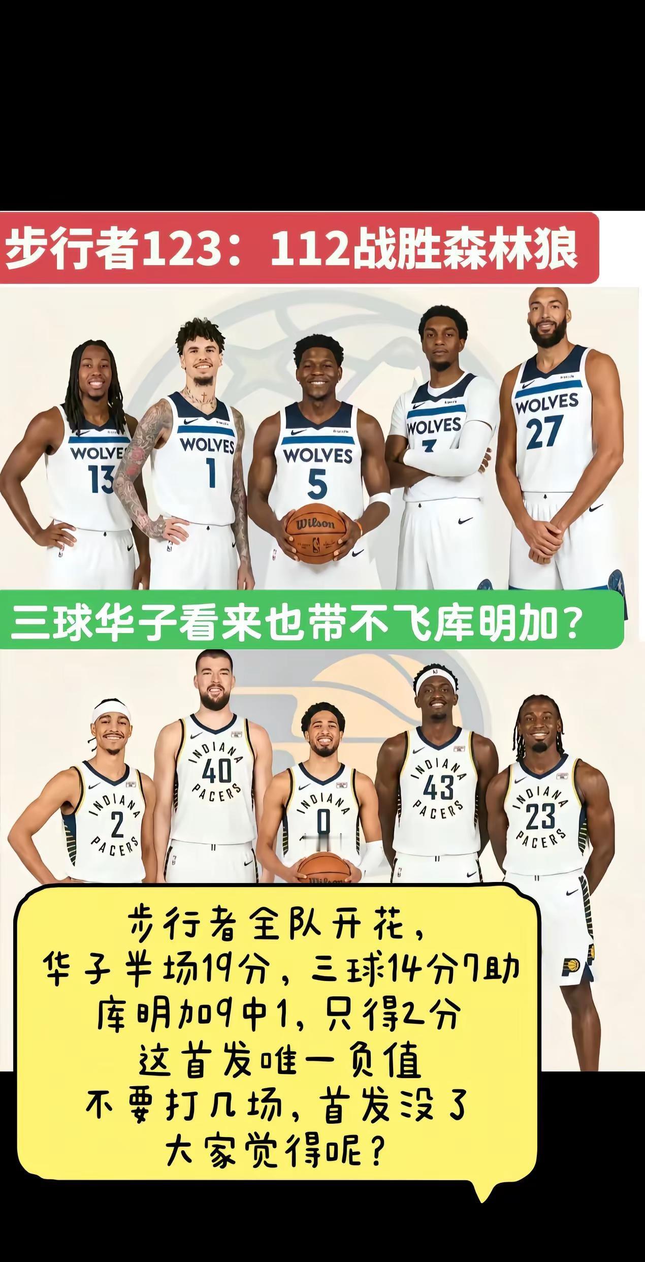 库明加。森林狼 爱德华兹 库明加 步行者