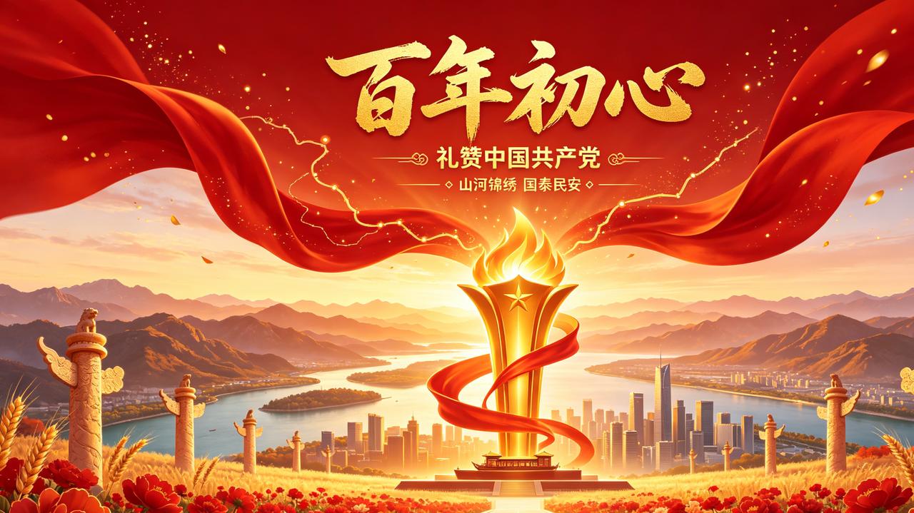 七月，是一首滚烫的诗，
在盛夏的流火中，悄然起笔。
南湖的红船，摇碎了百年的暗夜