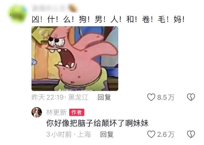 #林更新评论区 骂骂咧咧来支支吾吾走##林更新 你好像把脑子给颠坏了# 林更新的