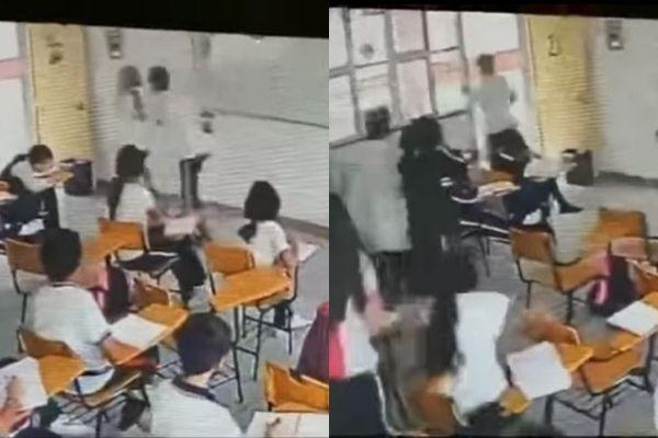 墨西哥近日发生一起校园暴力事件，一名14岁的中学生因为不满被59岁教师派翠西亚（