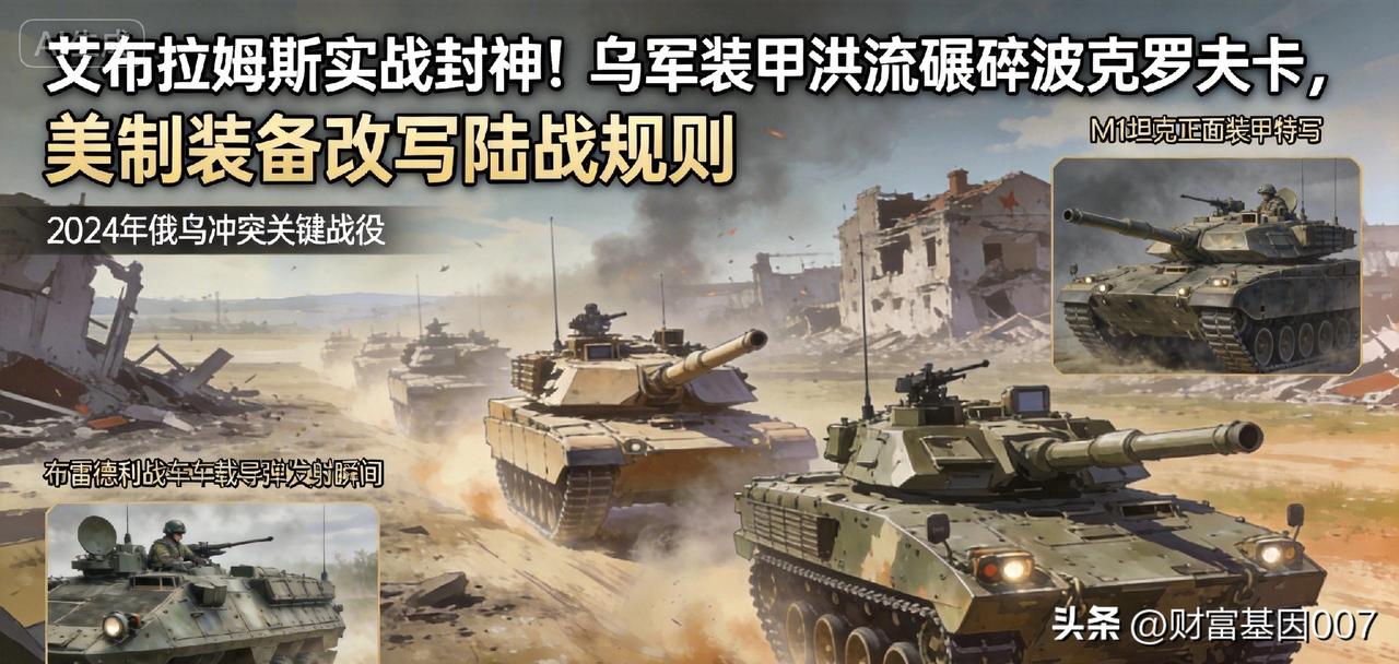 《钢铁洪流横扫前线！乌军艾布拉姆斯亮剑波克罗夫卡，突击战改写战场格局》
 
俄乌