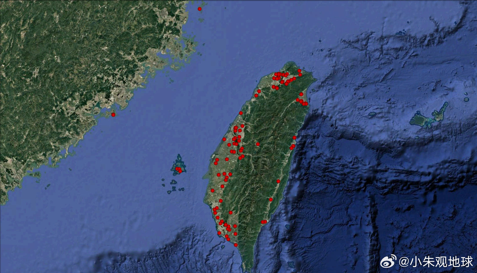 中国台湾省 全部116家液化石油气分装场分布图 