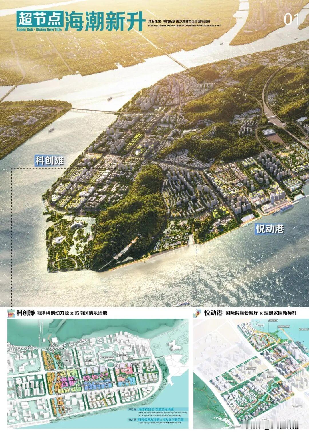 【南沙湾城市设计国际竞赛入选方案赏析】近日，“湾启未来・海韵新章”南沙湾城市设计