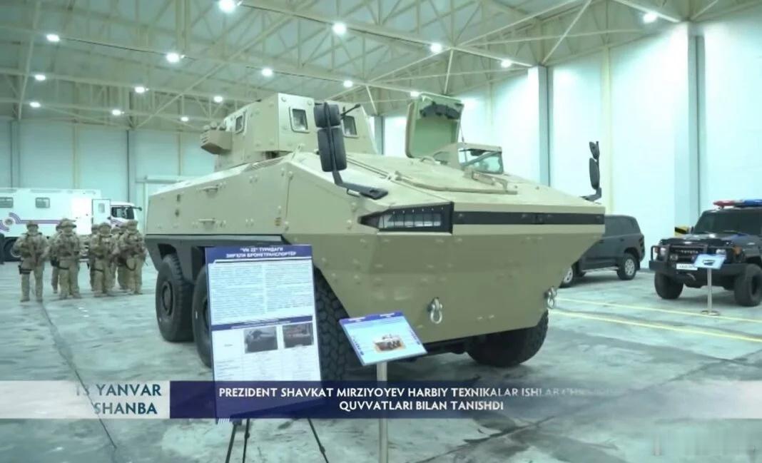 一辆中国制造的VN22 6×6轮装甲车在乌兹别克斯坦军事科学技术研究所被发现，证
