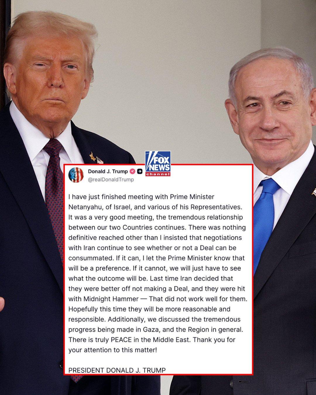 特朗普与内塔尼亚胡白宫闭门会晤：坚持继续对伊谈判，但不排除其他选项

当地时间2