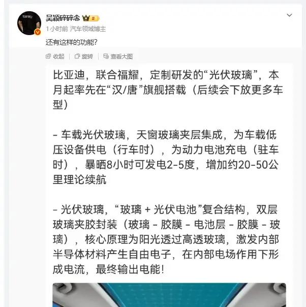 比亚迪还是不忘初心，一心一意地想搞电的呀！