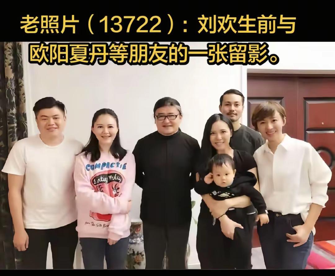 老照片:刘欢生前与欧阳夏丹等朋友的一张留影。