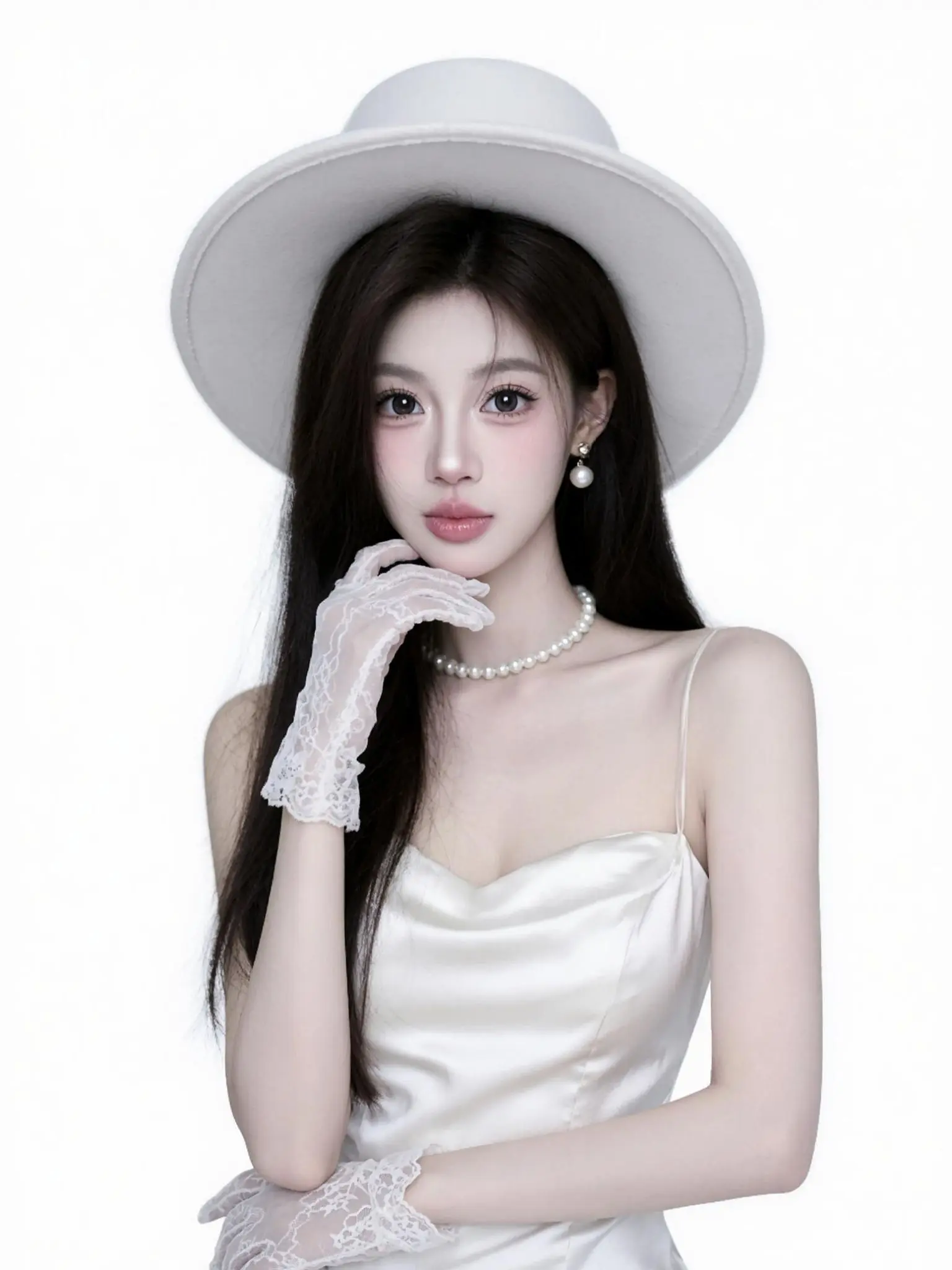 AI典雅白裙写真 随变一拍都很夯