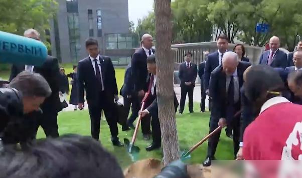 白俄罗斯总统卢卡申科在北京大学种了一棵树！6月30日，也别光把它当成一场校园参观