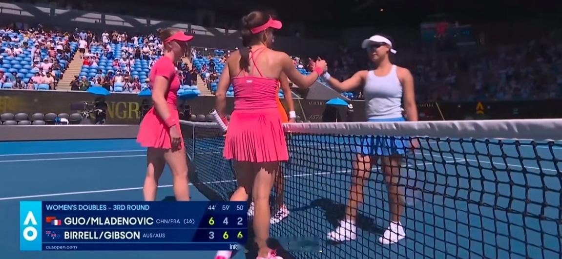 🇨🇳郭涵煜/梅拉德诺维奇以6-3 4-6 2-6不敌本土组合比雷尔/吉布森，